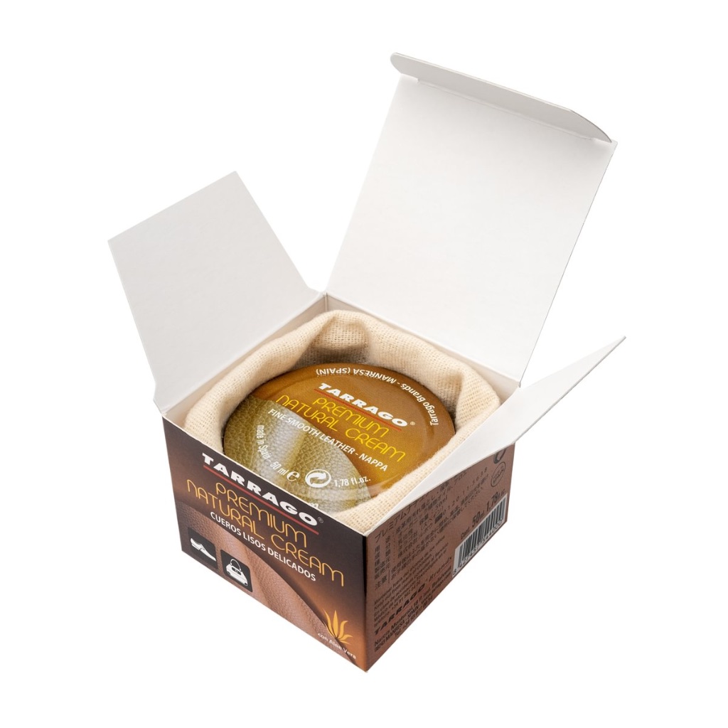 [แถมผ้า] TARRAGO ครีมบำรุงเครื่องหนังแบบพรีเมี่ยม PREMIUM NATURAL CREAM 50 ML.