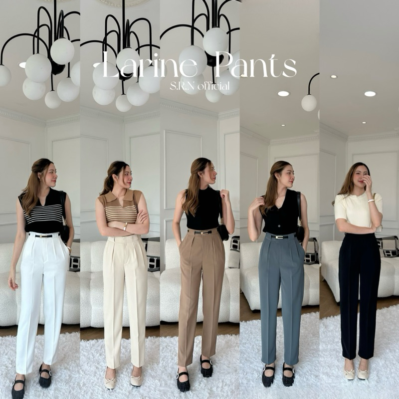 SRN-15 | Larine Pants กางเกงทรงบอย ยาว39นิ้ว (ดีเทลหูใหญ่ในตัว)