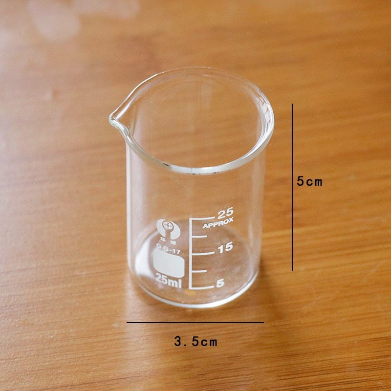 บีกเกอร์แก้ว (Beaker Glass) ขนาด 10ml 25ml 50ml 100ml 150ml 200ml 250ml 300ml 400ml 500ml พร้อมส่งในไทย