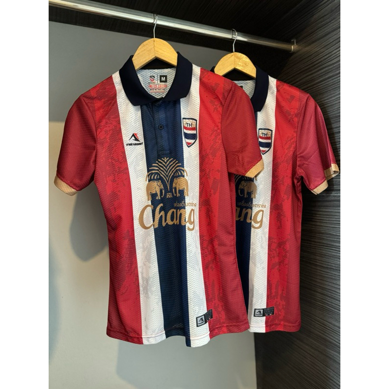 THAILANDJersey Collection เสื้อโปโลพิมลายลายธงชาติ วินเทจ โอเวอร์ไซส์