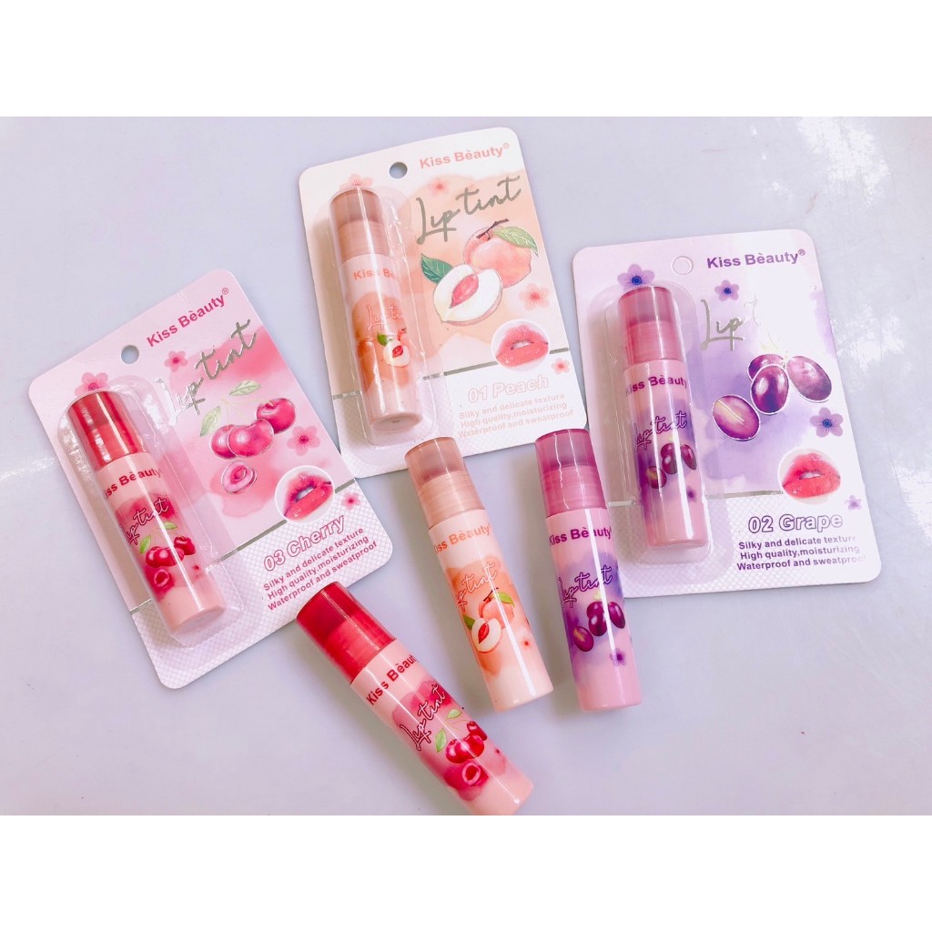 Kiss beauty ลิปทินท์ลูกกลิ้ง สีสวยติดทน กลิ่นหอม พกพาง่าย NO.70616-03B