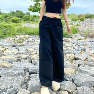 BY PHAKA | SANDY PANTS กางเกงผ้าฝ้ายเอวรูด style 𝐌𝐢𝐧𝐢𝐦𝐚𝐥