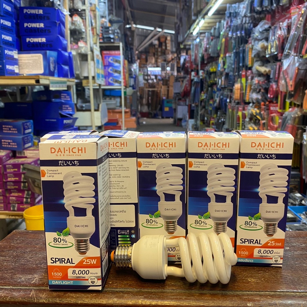 DAI-ICHI หลอดไฟ ไฟแต่งห้อง ไฟ LED หลอดไฟเกลียว หลอดประหยัดไฟ 25w ขั้วเกลียว E27 แสงสีขาว ให้ความสว่า