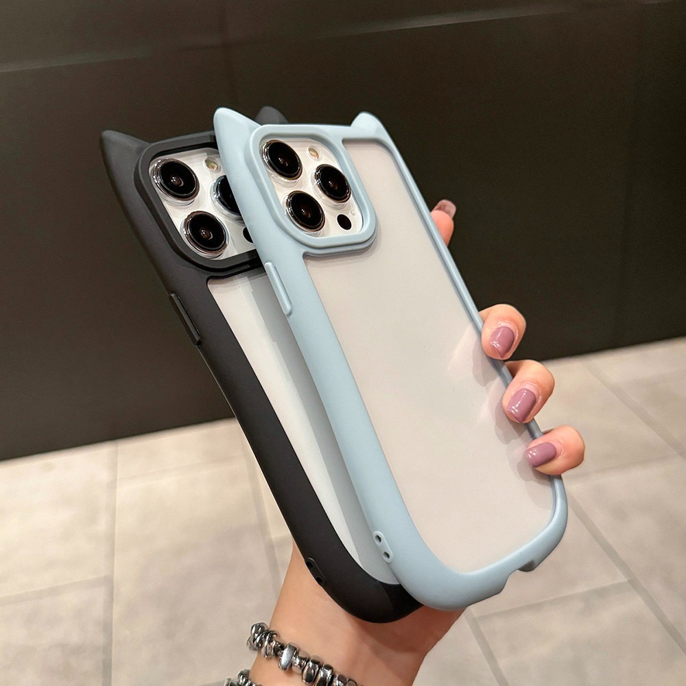 Ins 3D แมวหู For iPhone 17 11 13 12 15 14 16Pro Max X XR เคสโทรศัพท์มือถือเกาหลีใสป้องกันลายนิ้วมือกันกระแทกฝาหลังป้องกั - รูปที่ 6