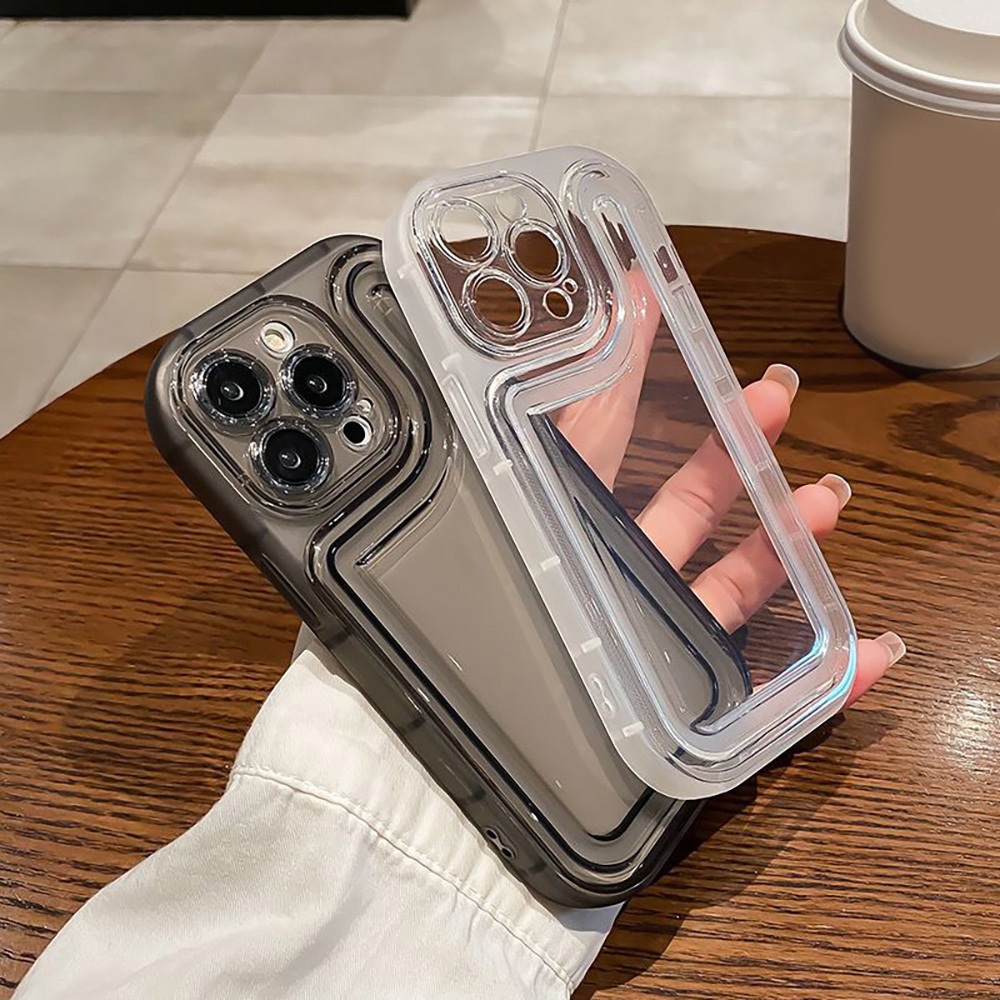 เคสโทรศัพท์เบาะอากาศกันกระแทกโปร่งใสหรูหรา For iPhone 15 Pro Max 11 14 13 12 X XR XS 7 8 Plus SE นุ่มซิลิโคนเกราะกันช