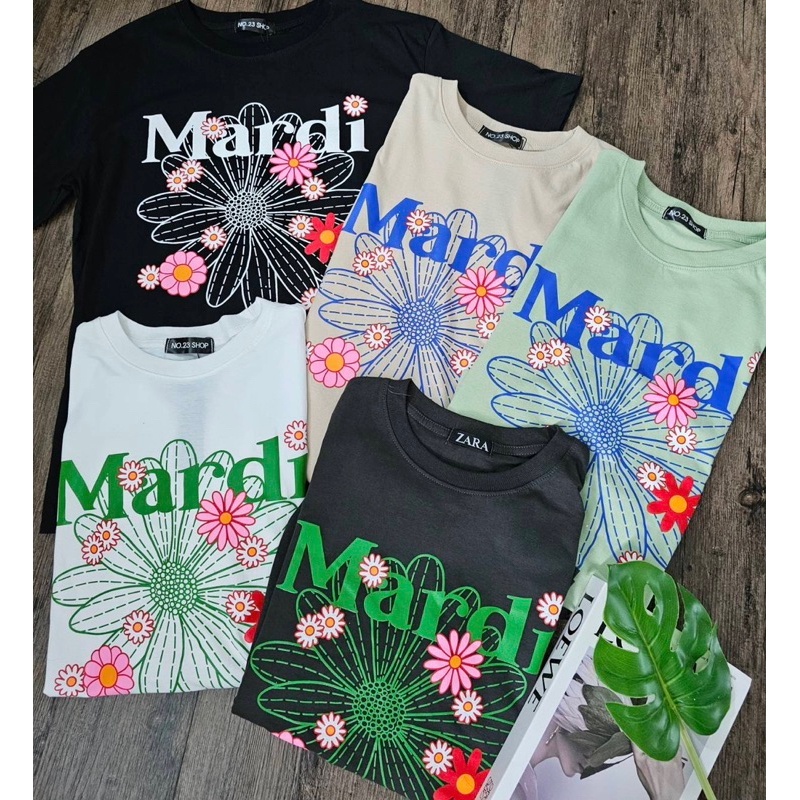 （จัดส่งตลอด 24 ชั่วโมง）🧸เสื้อยืดโอเวอร์ไซส์ No.23 Mardi OVERSIZE สีแฟชั่นสไตล์เกาหลี ไซซ์ M-XXXL NDY0047