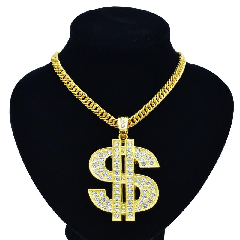 สร้อยคอทองคนรวย Dollar $ ทองฮิปฮอป Hip-hop แฟชั่น props เครื่องประดับ พร้อมส่ง fake necklace พร็อพ thug life ราคา ถูกที่สุด ดีลบีเคเค แกลเลอรีภาพที่ 4