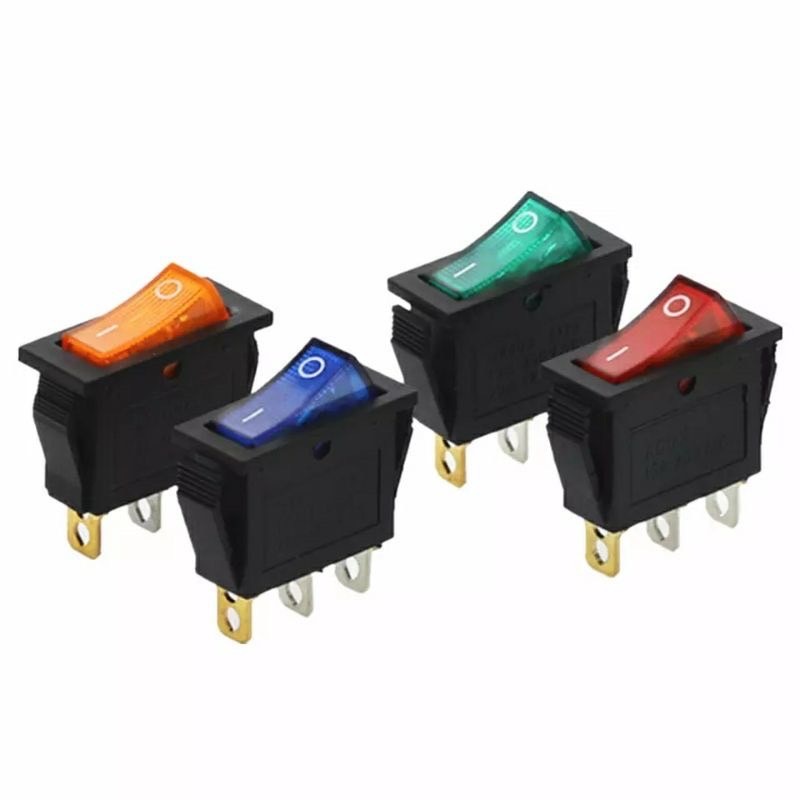 สวิทช์โยก kcd 3 3pin with Lamp 6A / 250 V L222