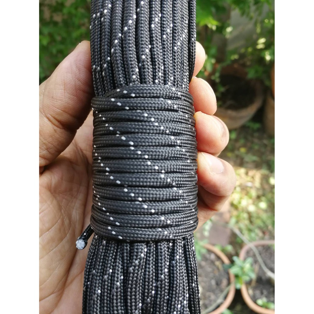 เชือกร่ม เชือกสนาม เชือกเต็นท์ พาราคอร์ด paracord 550 4mm สวยทน หลากสี