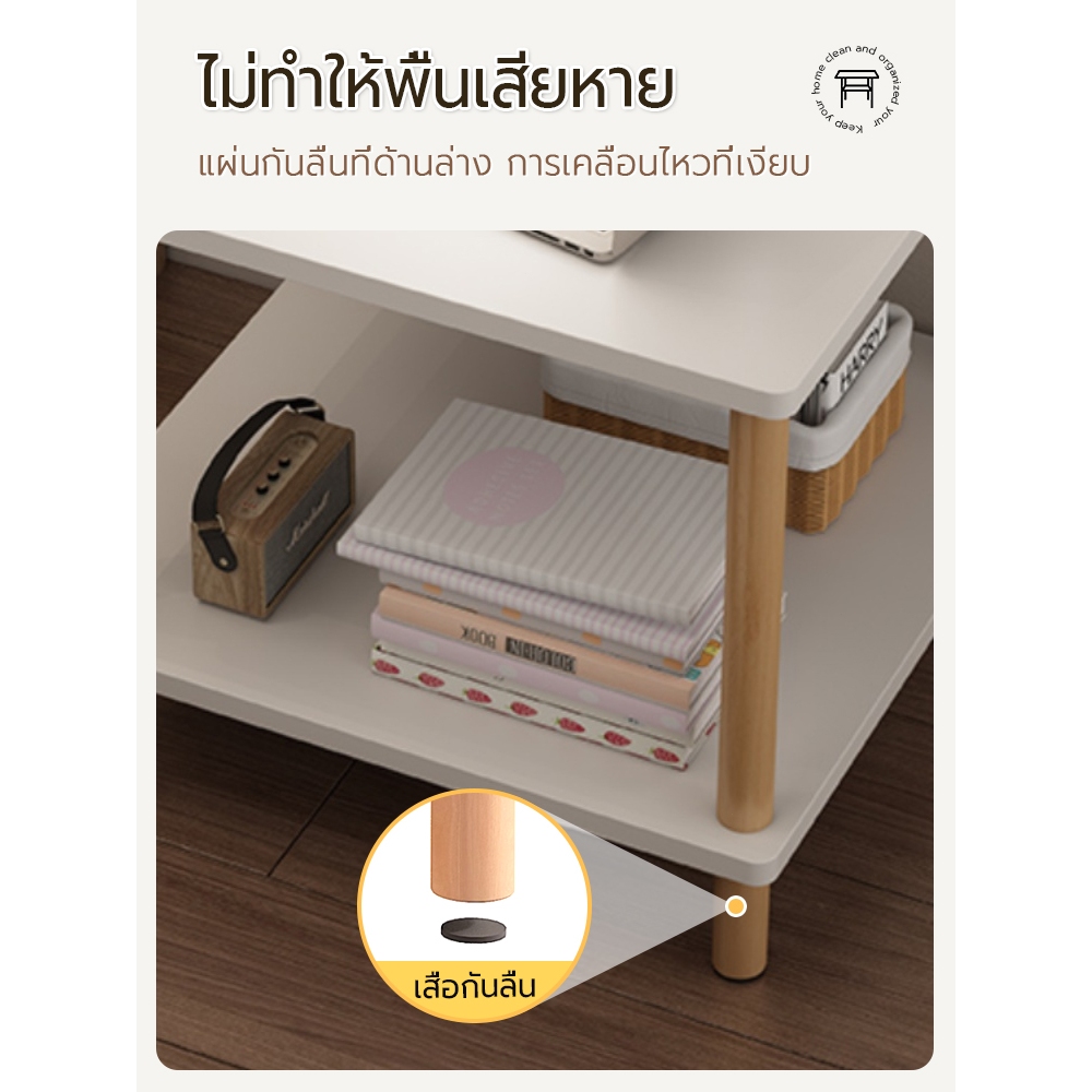 ORANGE【มุมโค้งมน ป้องกันการชน】ชั้นวางของสไตล์นอร์ดิก ตู้ข้างเตียง ชั้นวางของหัวเตียงแบบมินิมอล จัดส่งทันที！！ รูปที่ 5