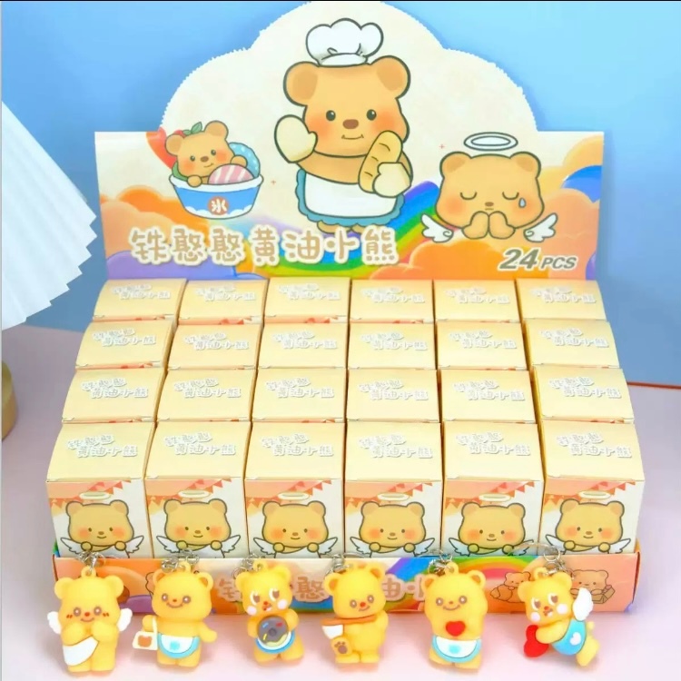 1จุ่มพวงกุญแจตัวการ์ตูนน่ารักของขวัญ สำหรับเด็ก หมีเนย