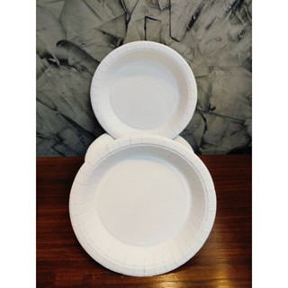 จานกระดาษกลม 7 นิ้ว ก้นลึกที่สุด 22mm.(เนื้อกระดาษกล่องแป้ง)…