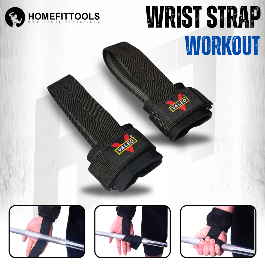 สายรัดข้อมือ ยกน้ำหนัก ผ้าพันข้อมือ สแตรปรัดข้อ ออกกำลังกาย Valeo Wrist Straps -Homefittools