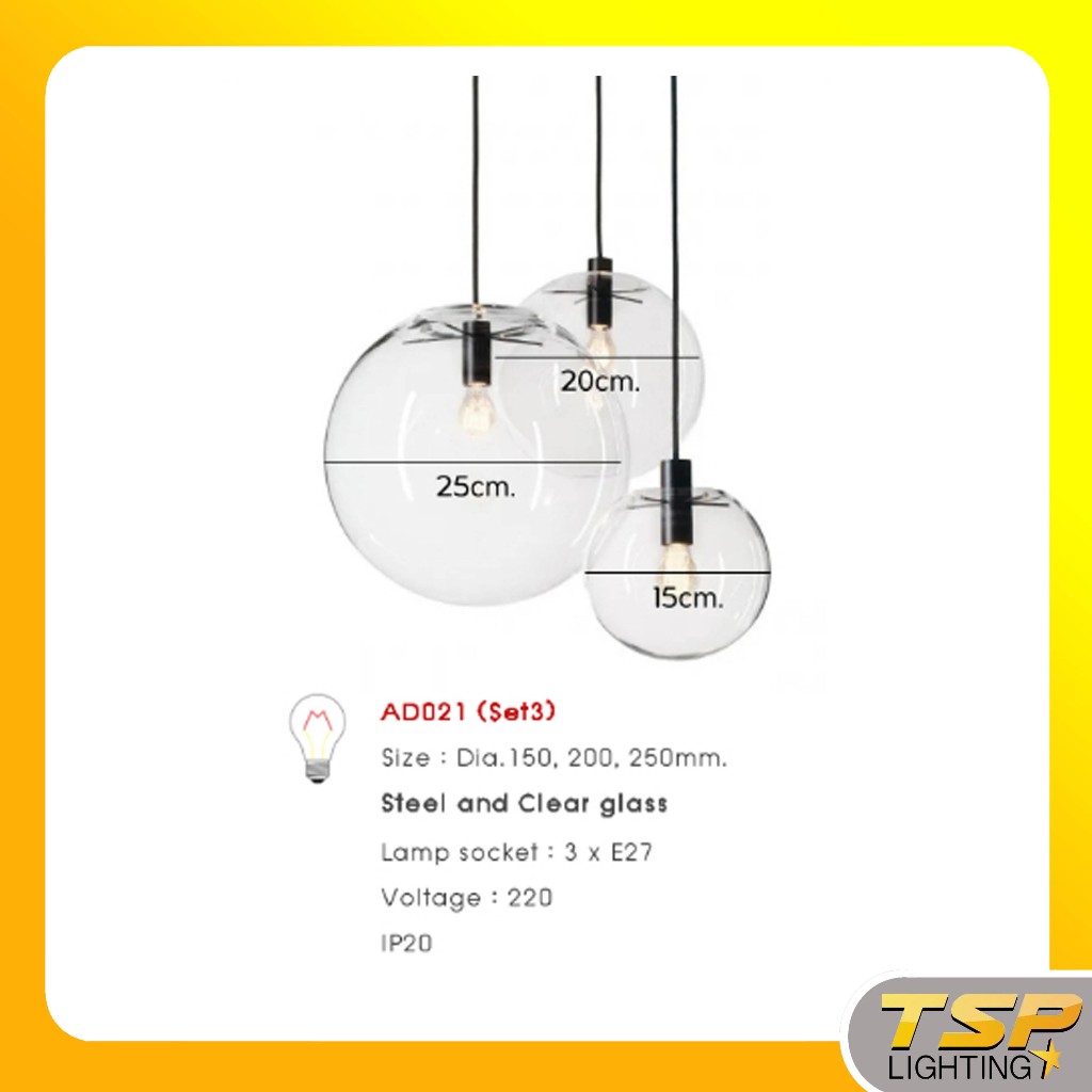 TSP Lighting │ DNER  โคมไฟห้อย แก้วใส