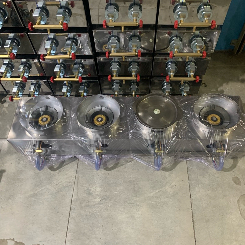 ชุดเตากะทะร้อน 8-10 นิ้วแยกหัวปรับแก๊ส KB 3 ตัวเตาเป็นสแตนเลสทั้งตัว รับประกันสินค้า 1 ปี