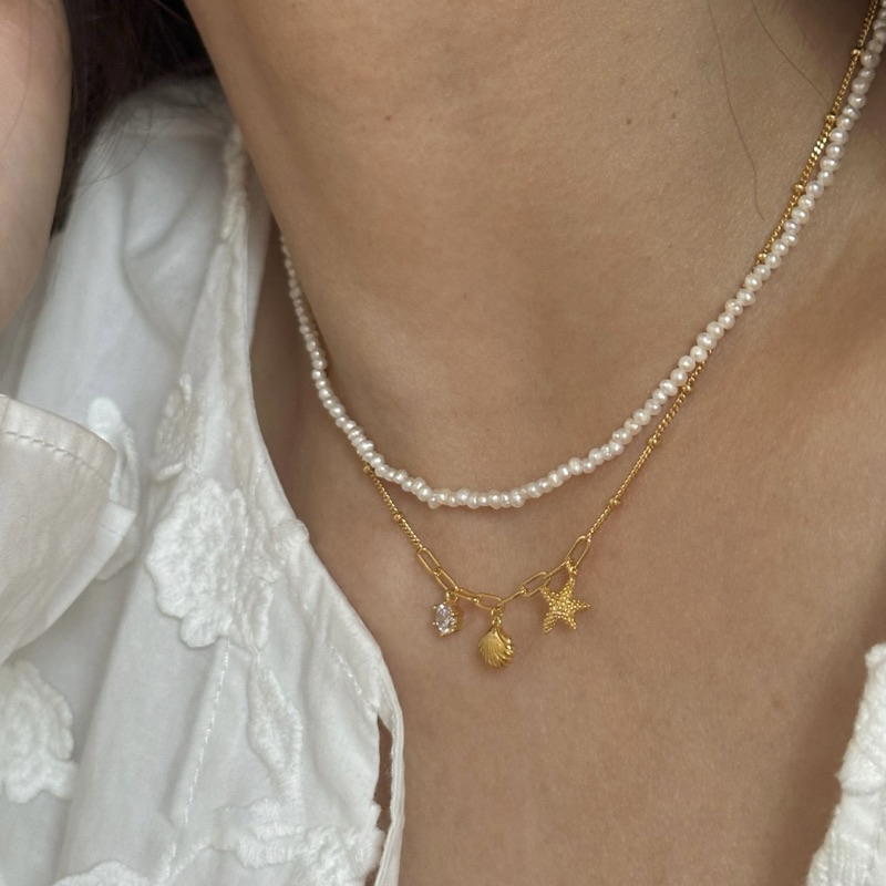 (สั่งในไลฟ์ ลด50%)The sea Necklace 18k