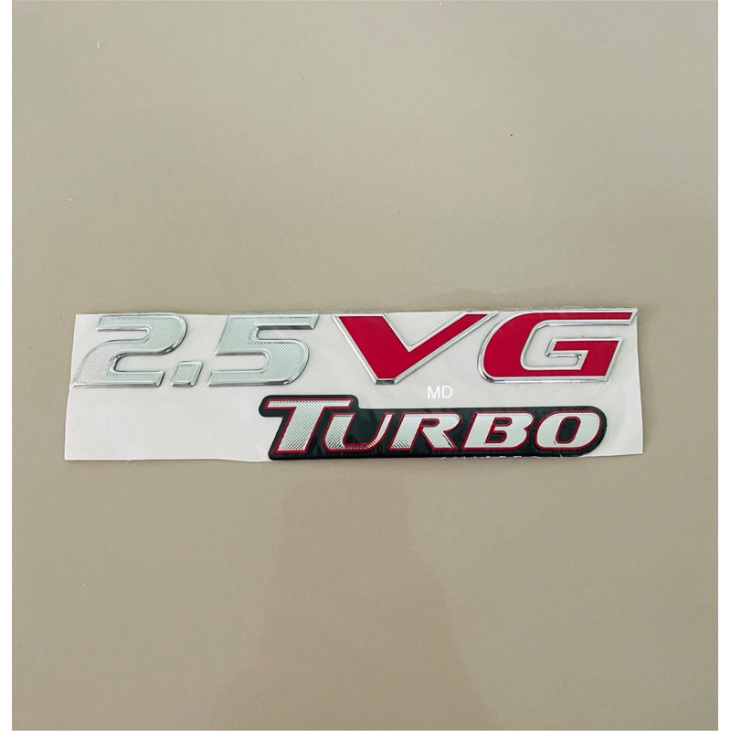 โลโก้2.5VG TURBO ขนาด17x4.5cm. ติดMitsubishi Triton, มิตซูบิชิ ไทรทัน ราคาต่อชิ้น