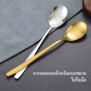 ช้อน&ส้อม ช้อนเกาหลี สแตนเลสหนา สีเงิน ชุดช้อนส้อม คุณภาพดีหนา 1คู่ ยาว 21.6