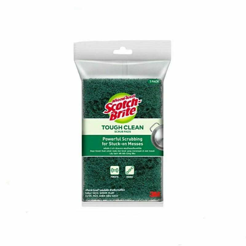 scotch-Brite แผ่นใยขัด รุ่นทั่วไป สีเขียว แพ็คเดี่ยว 4x6 นิ้ว