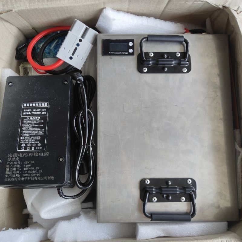 แบตลิเธี่ยมรถกอล์ฟ 48v 100AH / 48v 64AH / 48v 55AH เลือกความจุได้ JK Smart bms +เคสสแตนเลส +เครื่องช