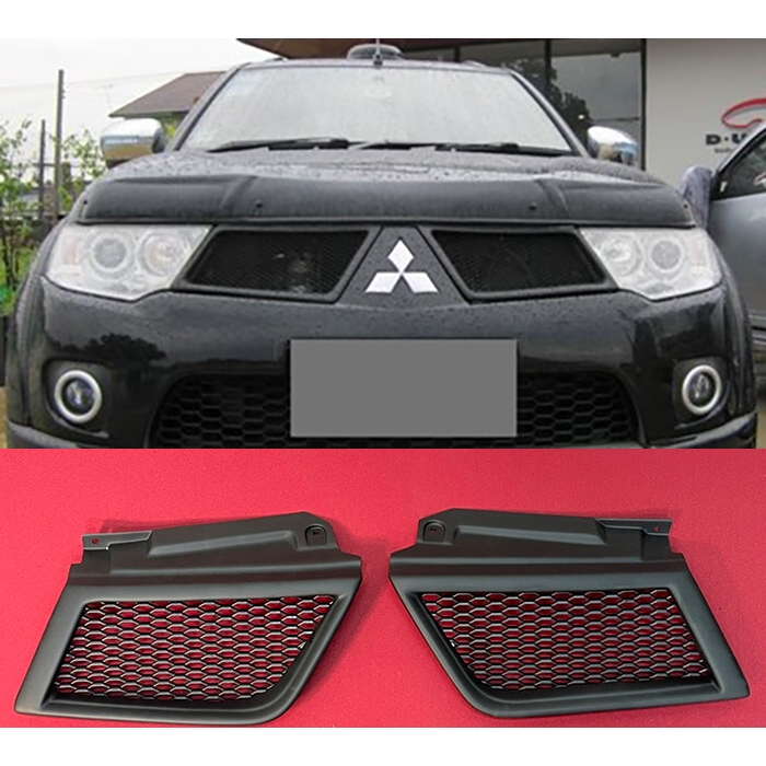 กระจังหน้าแต่ง Pajero 2006-2012 Grade A ตรงรุ่น 2 ชิ้น เข้ารูป พร้อมส่งวันนี้