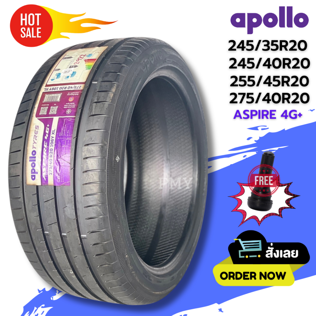 245/35R20, 245/40R20, 255/45R20, 257/40R20 ยางรถยนต์ ยี่ห้อ Apollo รุ่น ASPIRE 4G+ 🔥(ราคาต่อ1เส้น)🔥