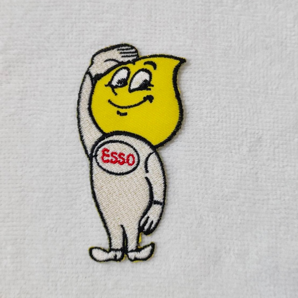 ตัวรีดติดเสื้อ อาร์มรีดติดเสื้อ อาร์ม ตัวรีด Mr. Esso ปั้ม เอซโซ่ น้ำมัน Esso oil ตกแต่งเสื้อผ้า Sti