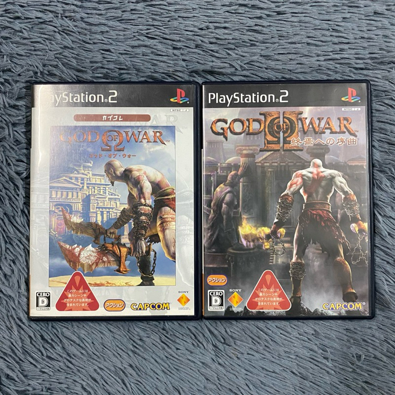 แผ่นแท้เครื่อง PlayStation2 เกมส์ God of War 1-2 โซน Japan แผ่นสวยใสมีคู่มือครบทุกกล่อง