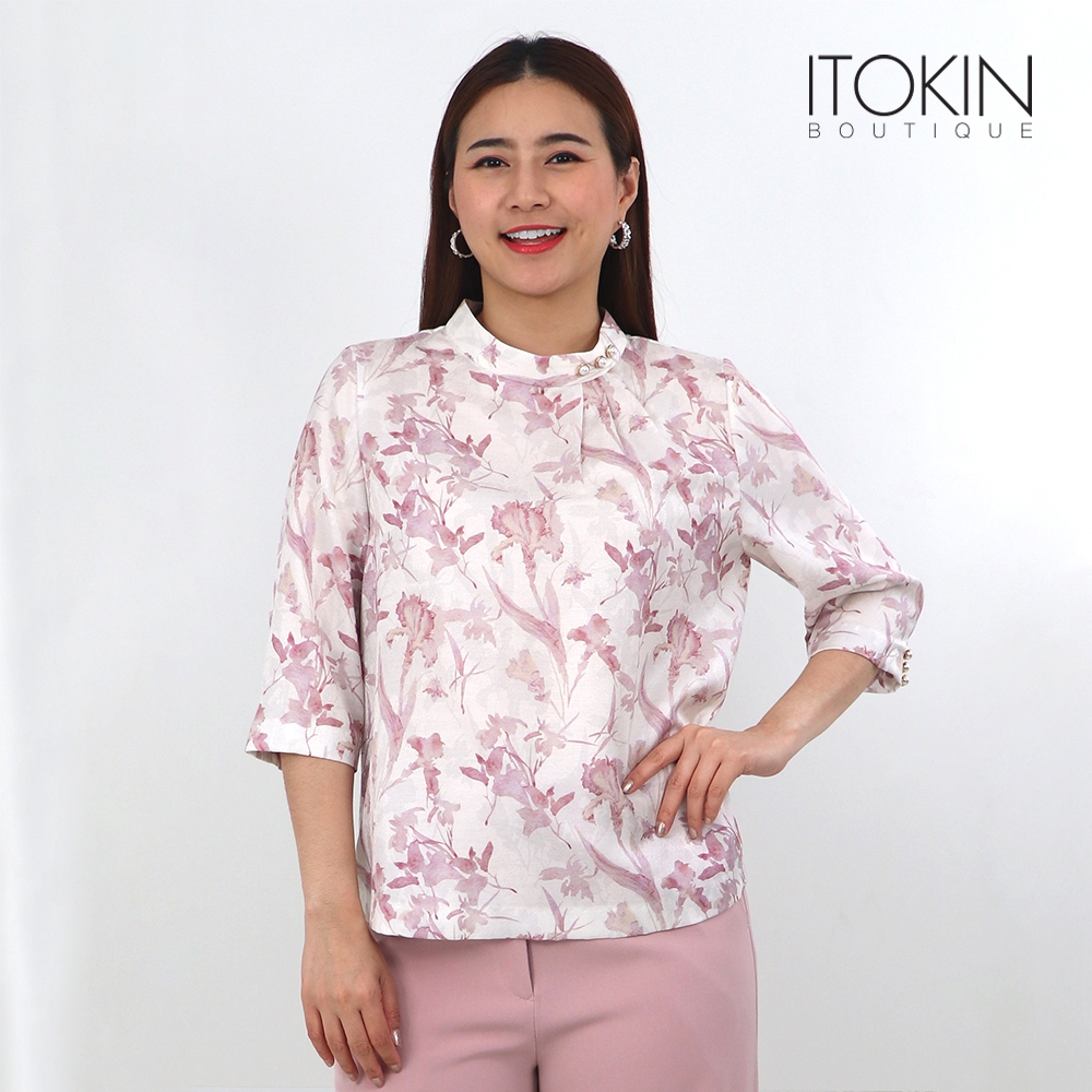 ITOKIN เสื้อเบลาส์เนื้อผ้าซาติน GINZA HIGH NECK BLOUSE นุ่มสบาย น่าสวมใส่ W5B173