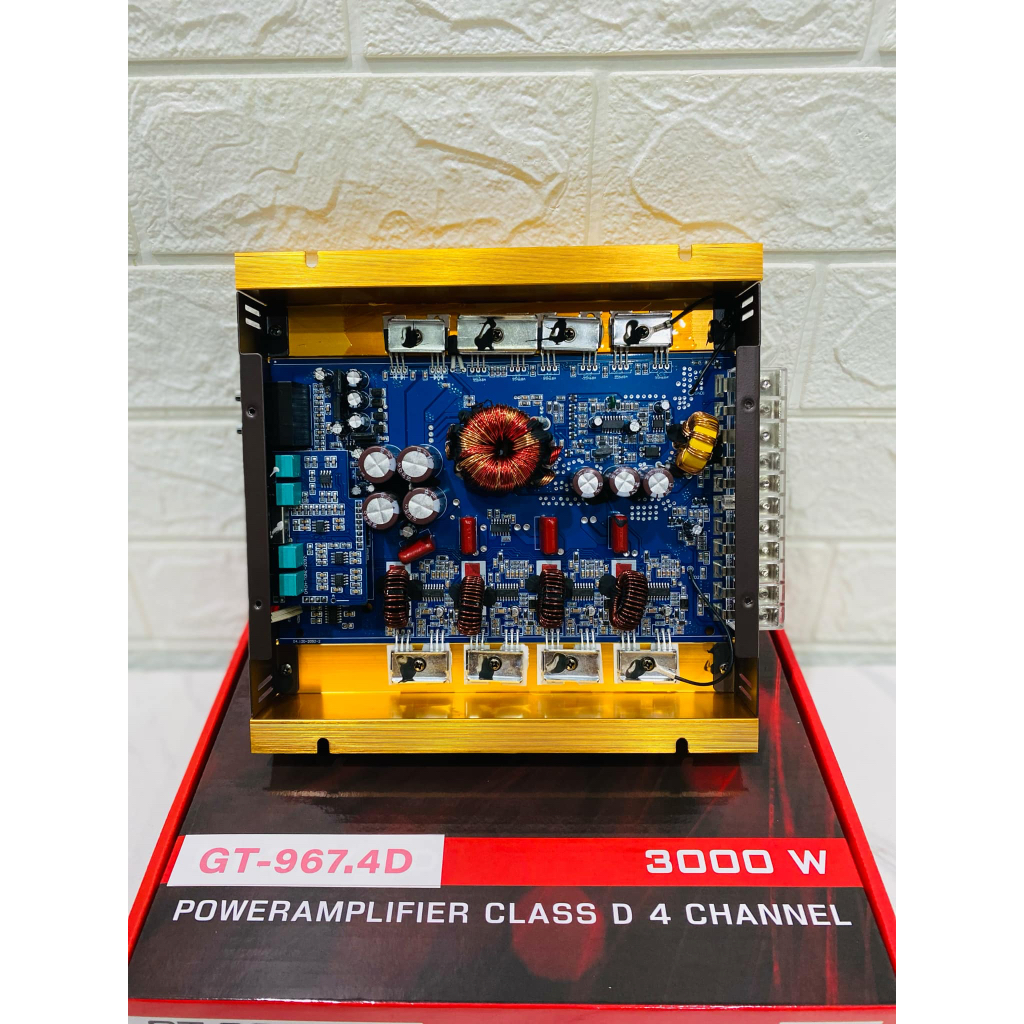 พาวเวอร์แอมป์ GRATIA รุ่น GT-967.4D Class D 4CH ระบบมอตเฟต ขับกลางแหลมรวม 16ดอกได้