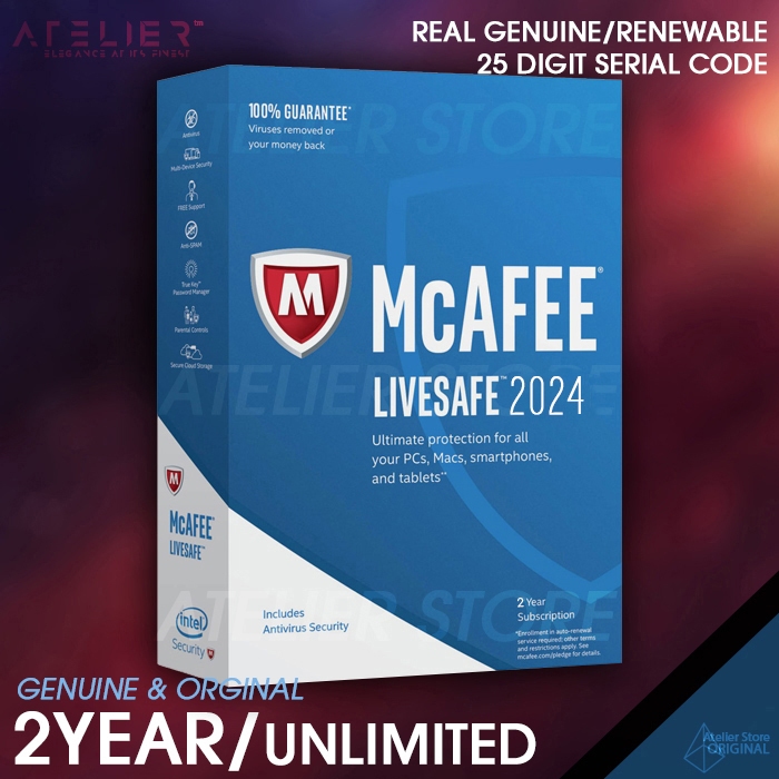 McAfee LiveSafe 2 ปี /ไม่จำกัดเครื่อง - ของแท้ (1+1ปี)