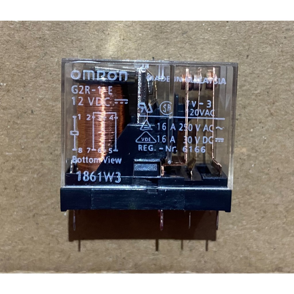 Relay G2R-1-E 12VDC  16A 250VAC 16A 30VDC  1-Contact 8-pins PCB ยี่ห้อ OMRON แท้