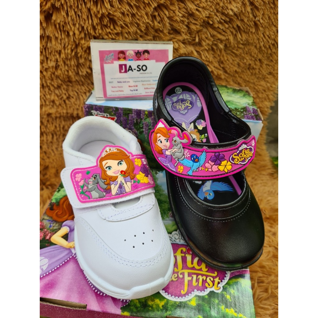 CHAPPY รองเท้าพละ/หนังดำ เจ้าหญิงโซเฟีย ลายใหม่ล่าสุด พร้อมส่ง