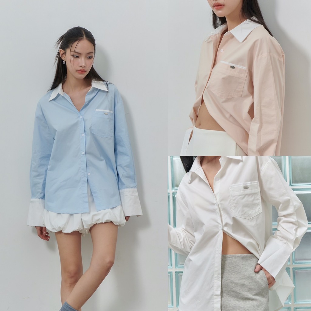 xo the label - livy shirt เสื้อเชิ้ตแขนยาวดีเทลโลโก้