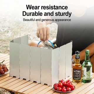 แผ่นบังลมเตาแก๊ส แผ่นบังลมเตาแก๊สแคมป์ ขนาด84*24cm แผ่นอลูมิเนียมกันลม กันน้ำมันกระเด็น กันความร้อน
