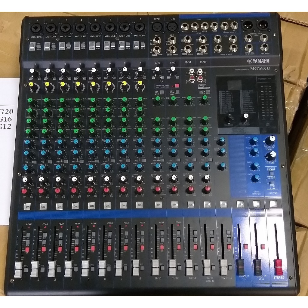Mixer Yamaha MG-16XU มิกเซอร์ 16 ช่อง 8 MIC/4 STEREO มี Effect SPX 24 เสียงใสๆ สามารทำอินเตอร์เฟสได้