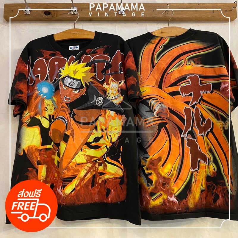 [ NARUTO ] Shippuden OVP นารุโตะ เสื้อการ์ตูน เสื้อวินเทจ papamama vintage shirt