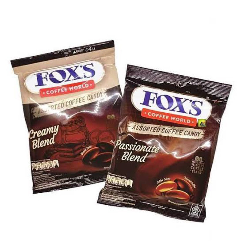 Fox’s coffee world passionate blend / creamy blend 90g. ลูกอมกาแฟ 2สูตร fl