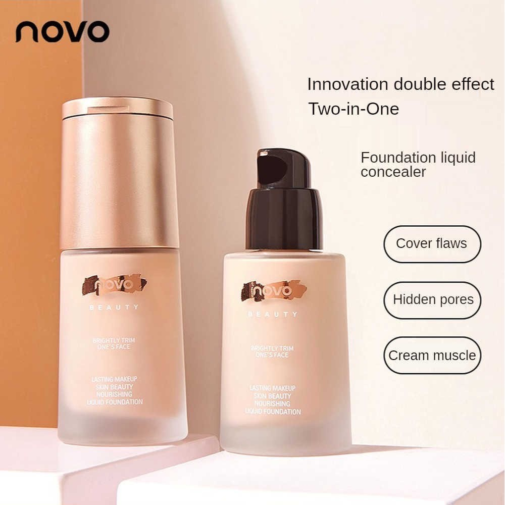 ครีมรองพื้นและคอนซีลเลอร์ 2 in 1 มีกระจกในตัว Cream Nourish The Skin Concealer Novo NO.5334