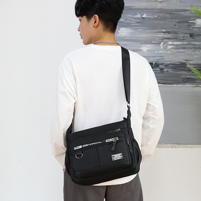 LD shop กระเป๋าสะพายไหล่ สะพายข้าง แต่งซิป อเนกประสงค์ สําหรับผู้ชาย man001