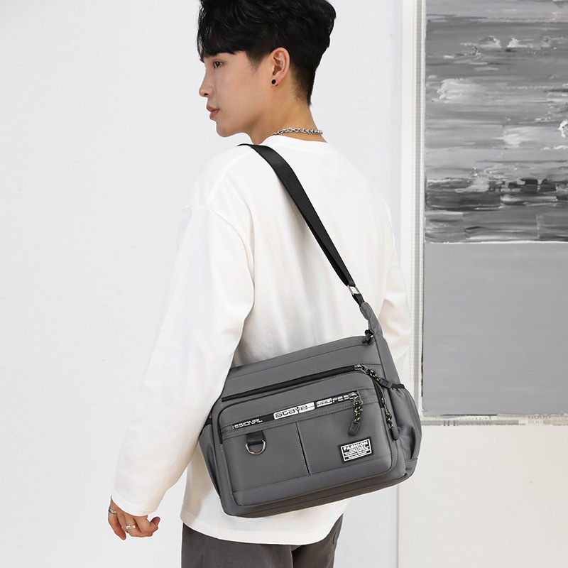 LD shop กระเป๋าสะพายไหล่ สะพายข้าง แต่งซิป อเนกประสงค์ สําหรับผู้ชาย man001