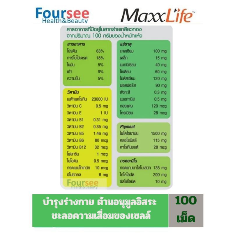📌แนะนำ📌[100 เม็ด] Maxxlife GD 1 สาหร่ายเกลียวทอง  ซื้อ 3 สุดคุ้ม - รูปที่ 6