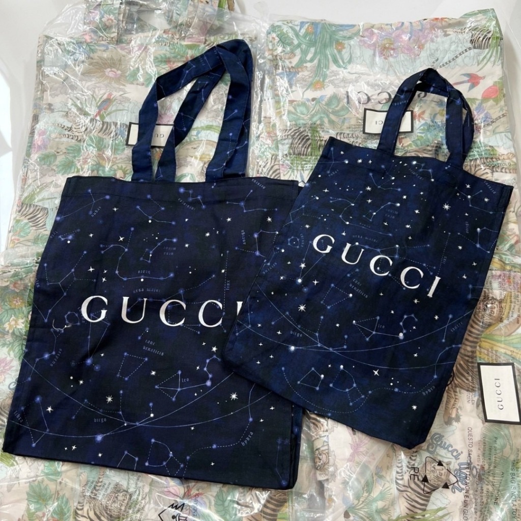 ถุงผ้า Gucci Tote Bags Zodiag สีน้ำเงินลายกลุ่มดาว มี 2 ขนาด