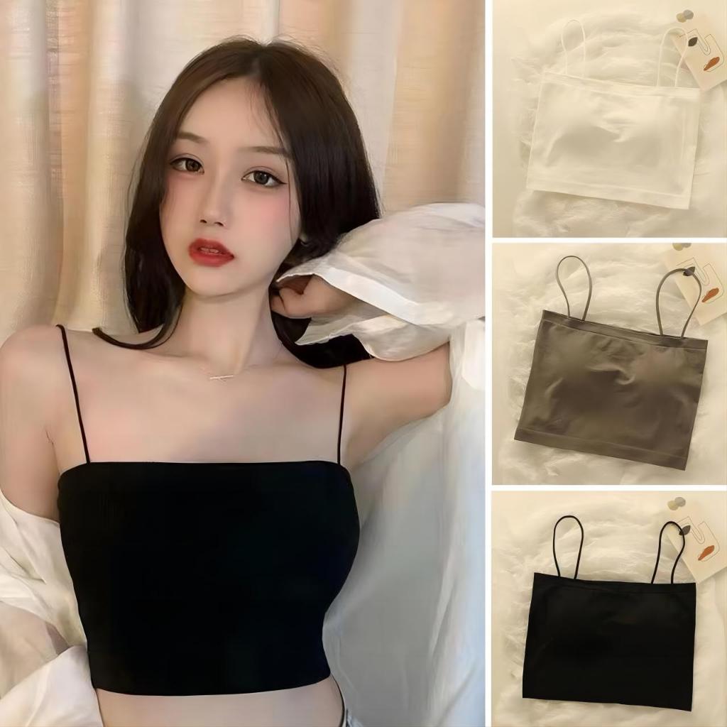 Swift Bra ชุดชั้นในสตรี ชุดชั้นในไร้รอยต่อ บราเซ็กซี่ เสื้อครอปเกาะอก ผ้าร่อง มีฟองน้ำในตัวสวมใส่สบายทรงยาว/สั้นผ้านุ่ม