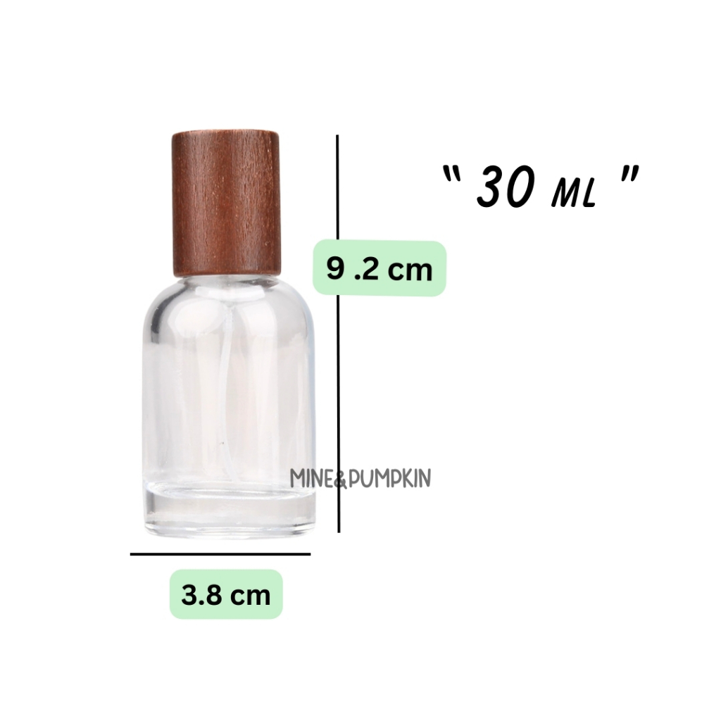 【M&P】ขวดแก้วใส แก้วขาวขุ่น ฝาไม้ ขนาด 30 ml
