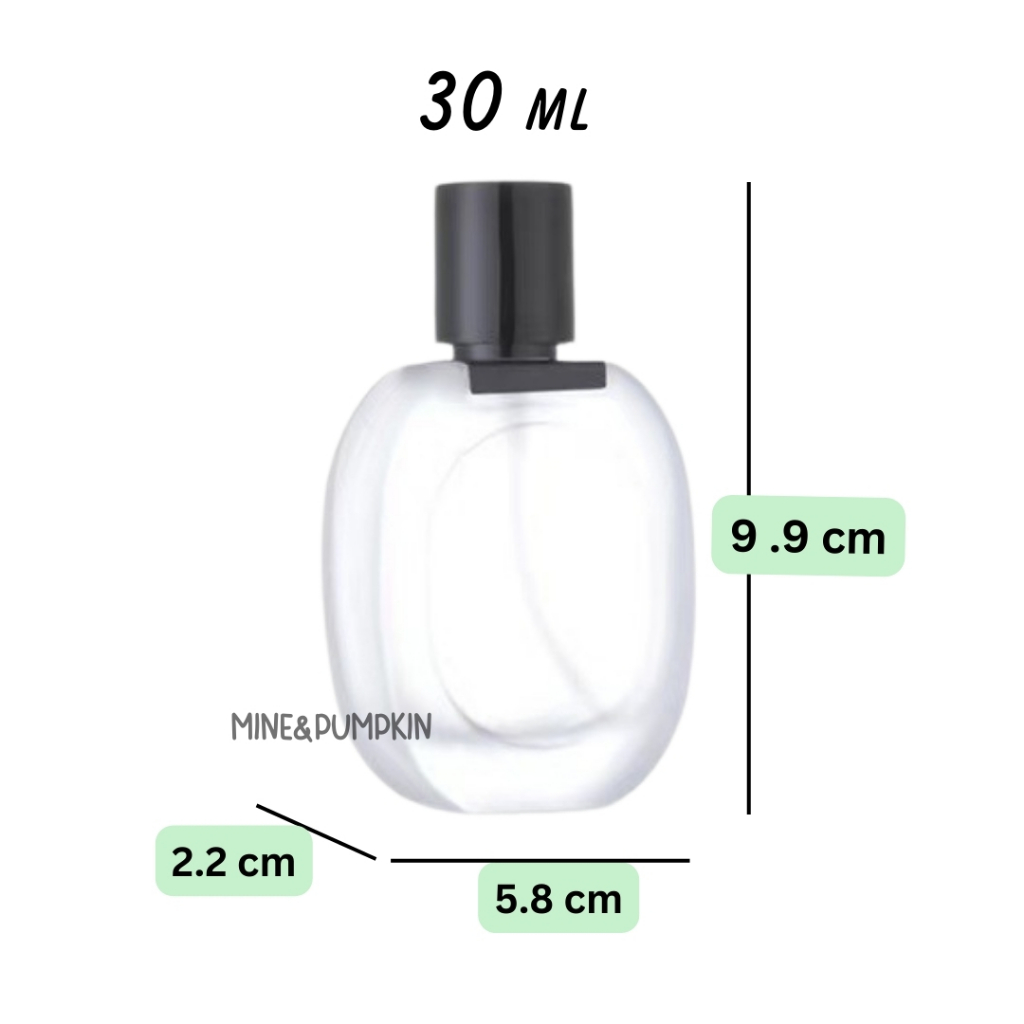 【M&P】ขวดแก้วเทาดำ /ขุ่น หัวสเปร์ย  ฝาอลูมิเนียม ขนาด 30 ml