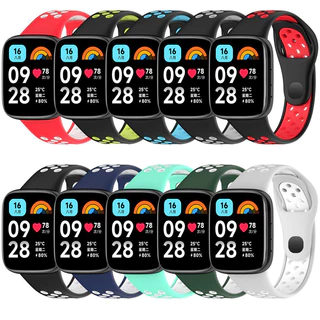 สายนาฬิกาซิลิโคนสายนาฬิกาทดแทนสำหรับ Redmi Watch 3 Active สายนาฬิกากันน้ำและระบายอากาศได้