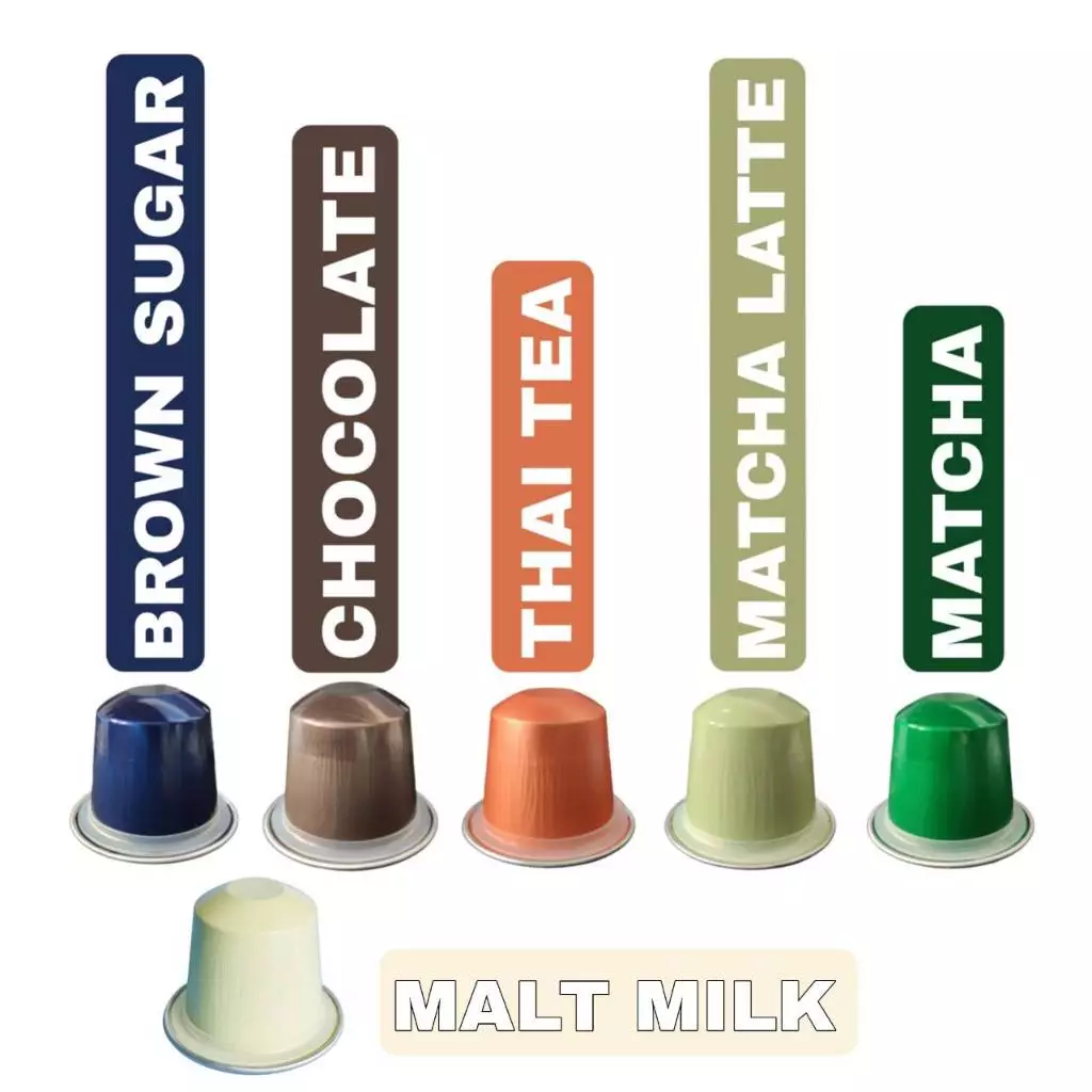 Macha/Thai Tea/Chocolate/Malt Milk สำหรับเครื่อง Nespresso จำนวน 10 แคปซูล
