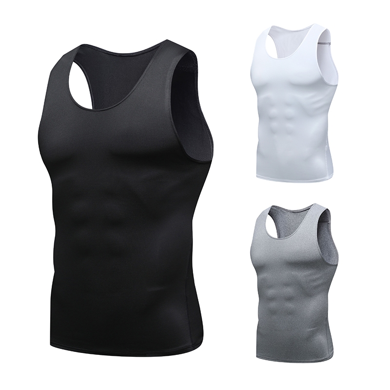 mvp sport เสื้อกล้ามรัดกล้ามเนื้อผู้ชาย เสื้อกีฬา วิ่ง/ฟิตเนส/เทรนนิ่ง