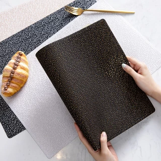 ShopAt.Two แผ่นรองจาน หนังPU ขนาด 45x30 cm ทนความร้อน กันน้ำ พร้อมส่งในไทย